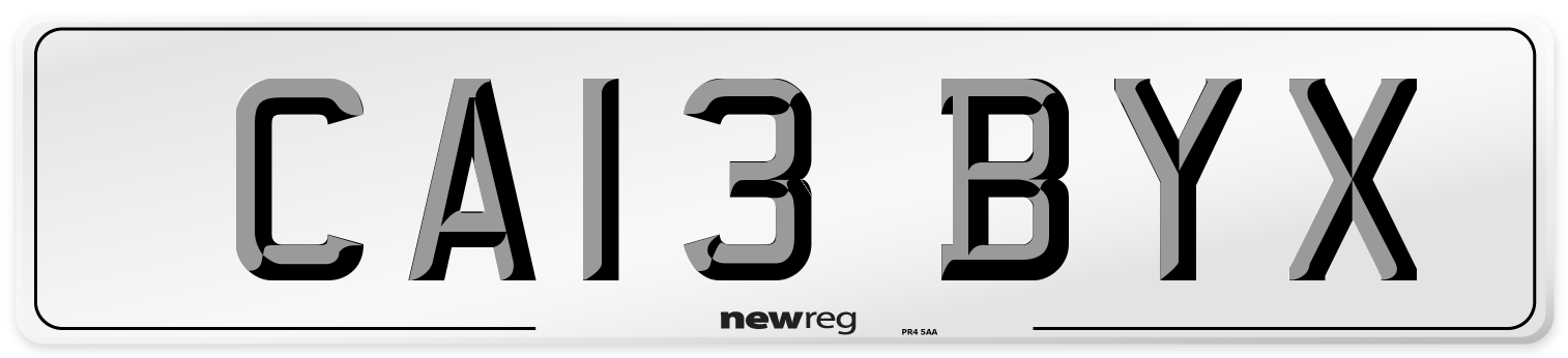 CA13 BYX Number Plate from New Reg